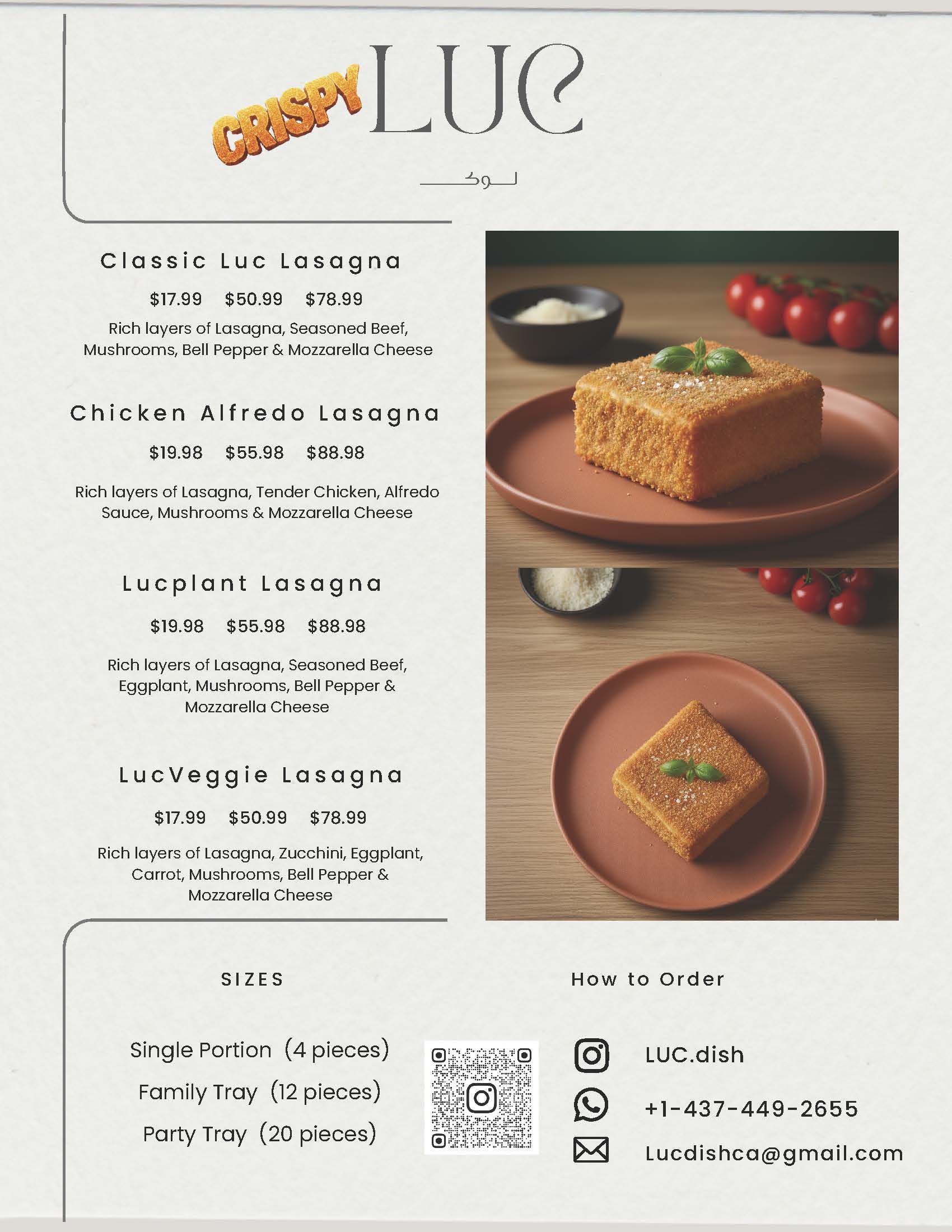 Crispy Luc Menu